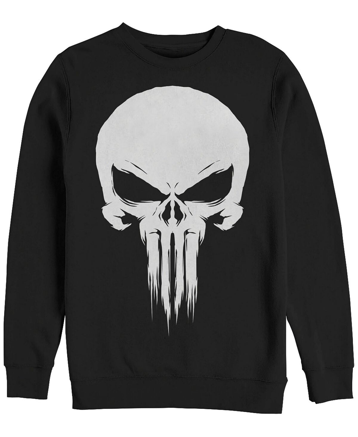 

Мужская футболка с логотипом marvel punisher skull, флис с круглым вырезом Fifth Sun, черный