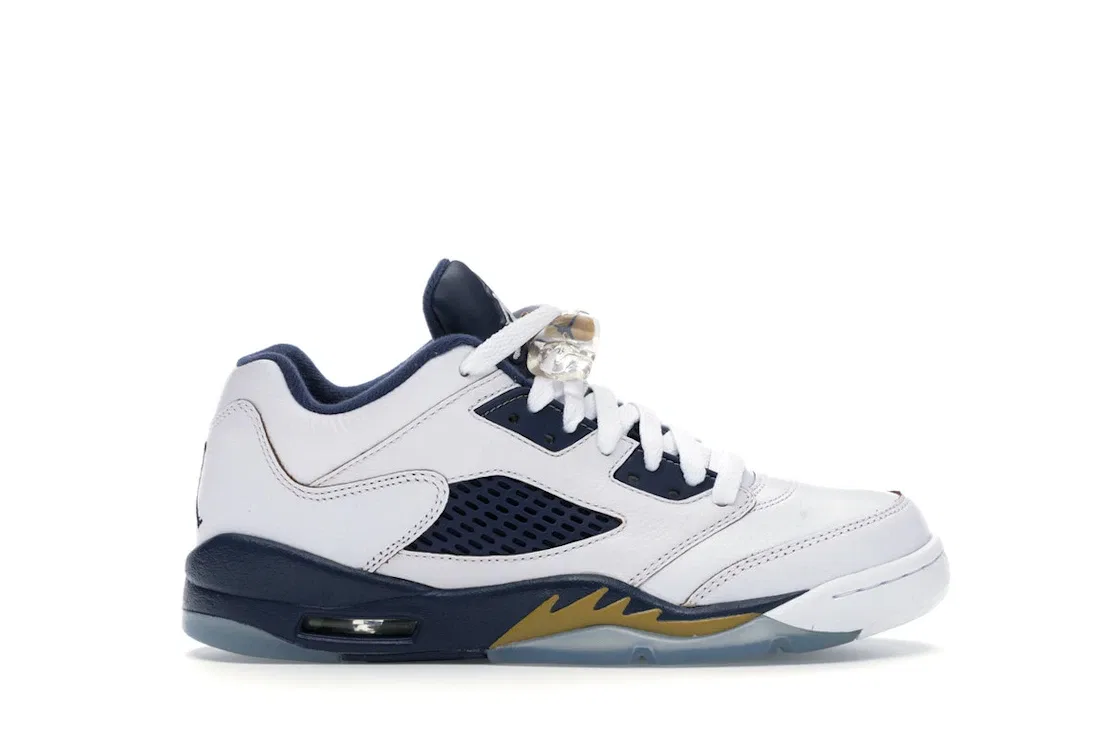 Детские кроссовки Lifestyle Jordan 5 Retro Low Jordan White/Metallic Gold Star-Midnight Navy