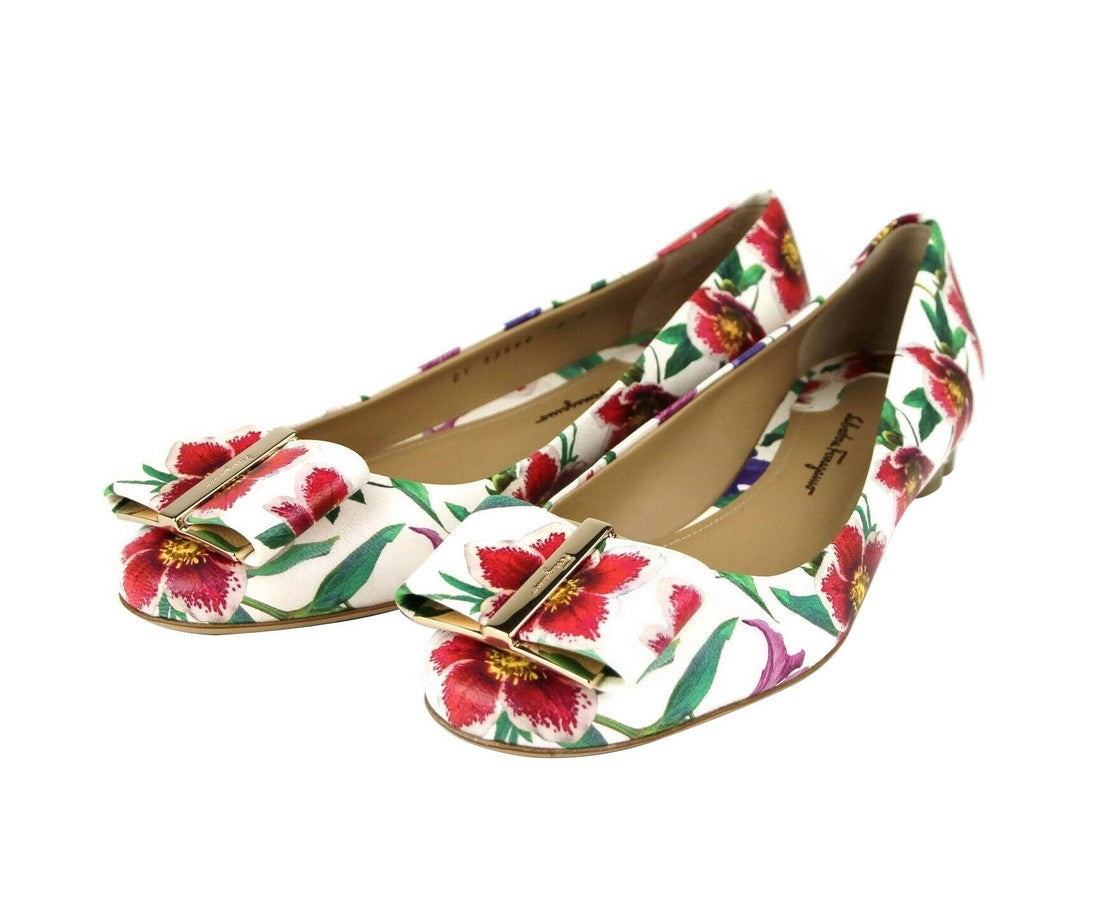 Женские кожаные балетки Salvatore Ferragamo, мультиколор — фото 2