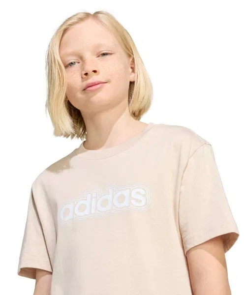 Детская футболка с коротким рукавом с принтом Essentials Adidas, Black — фото 4