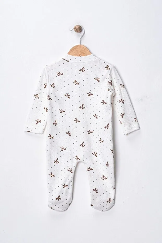 Детский для девочек комбинезон-боди с длинным рукавом Basics Enia Baby, Ecru — фото 3