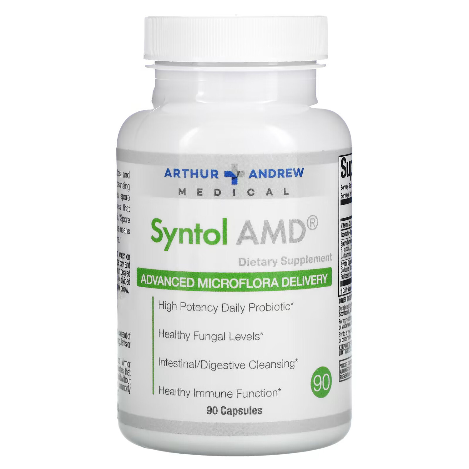 

Arthur Andrew Medical, Syntol AMD, Advanced Microflora Delivery, средство для здоровой микрофлоры, 500 мг, 90 капсул
