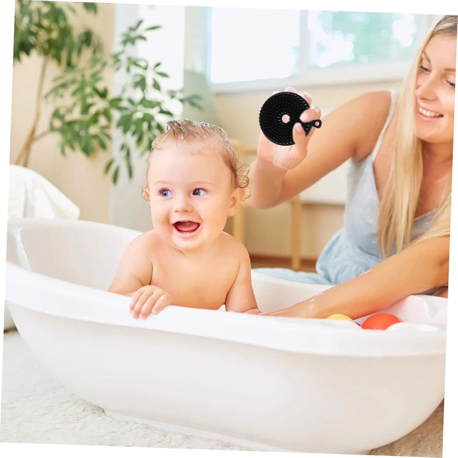 Силиконовая щетка для душа Healvian, 3 в 1, Черный — фото 4