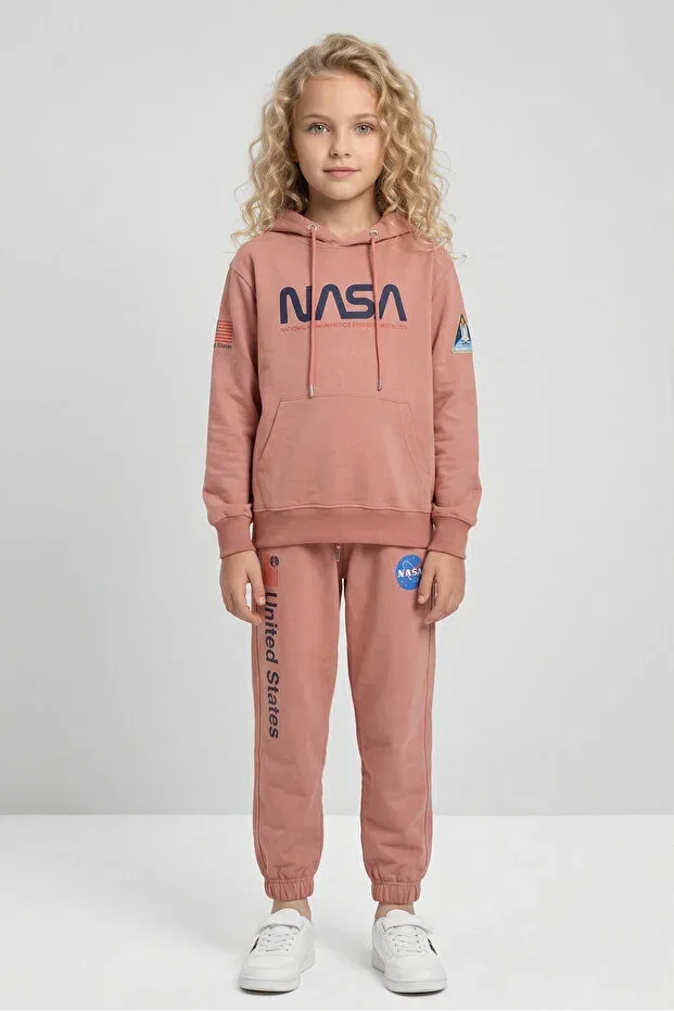 Детский спортивный костюм с принтом для девочек Black One, Rose Dry — фото 3