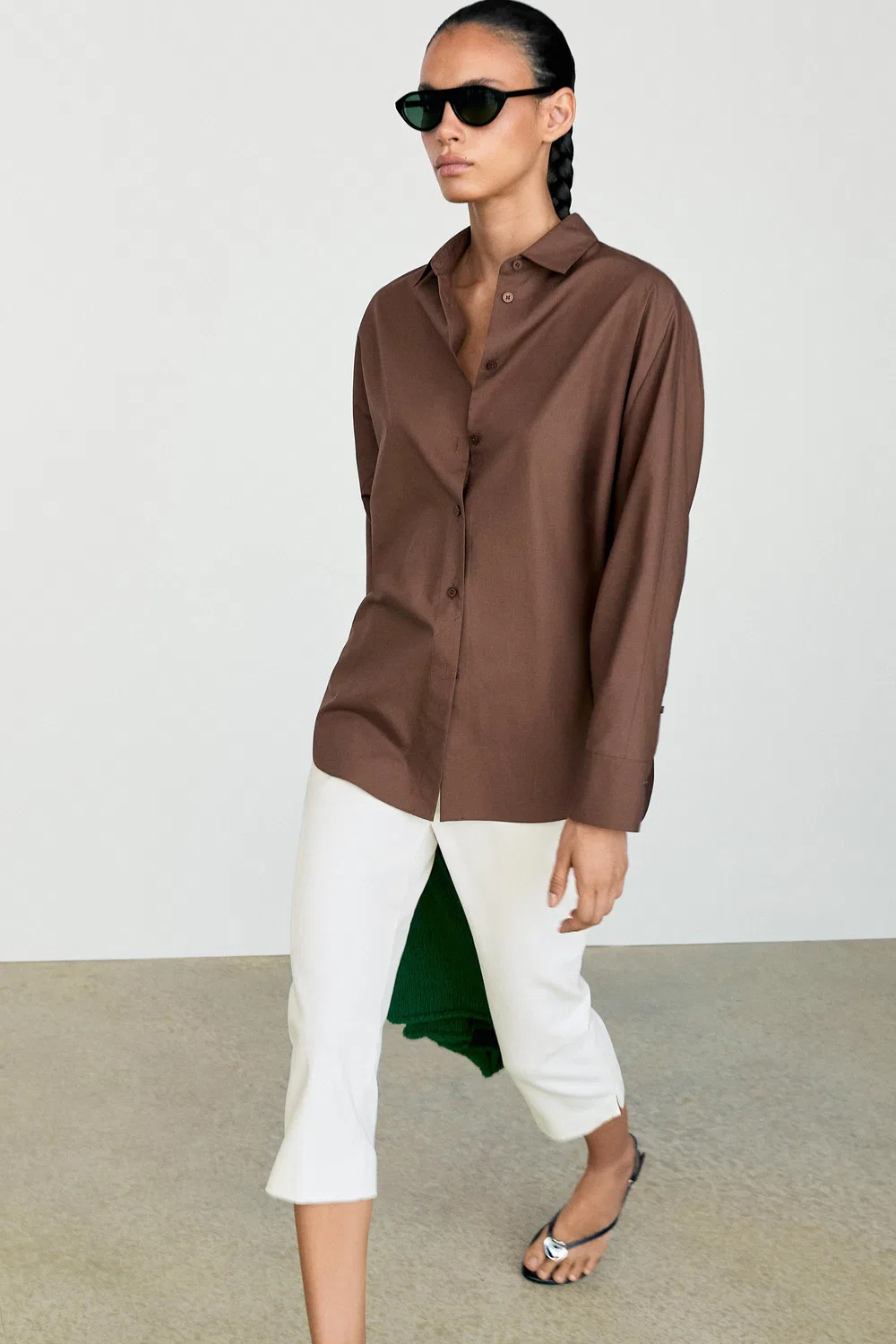 Рубашка Massimo Dutt Cotton Poplin, коричневый — фото 3