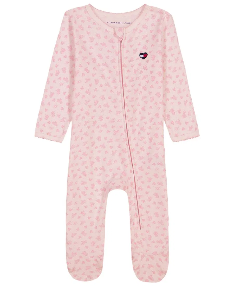 Боди-комбинезон Tommy Hilfiger с длинным рукавом, с цветочным принтом, Pink