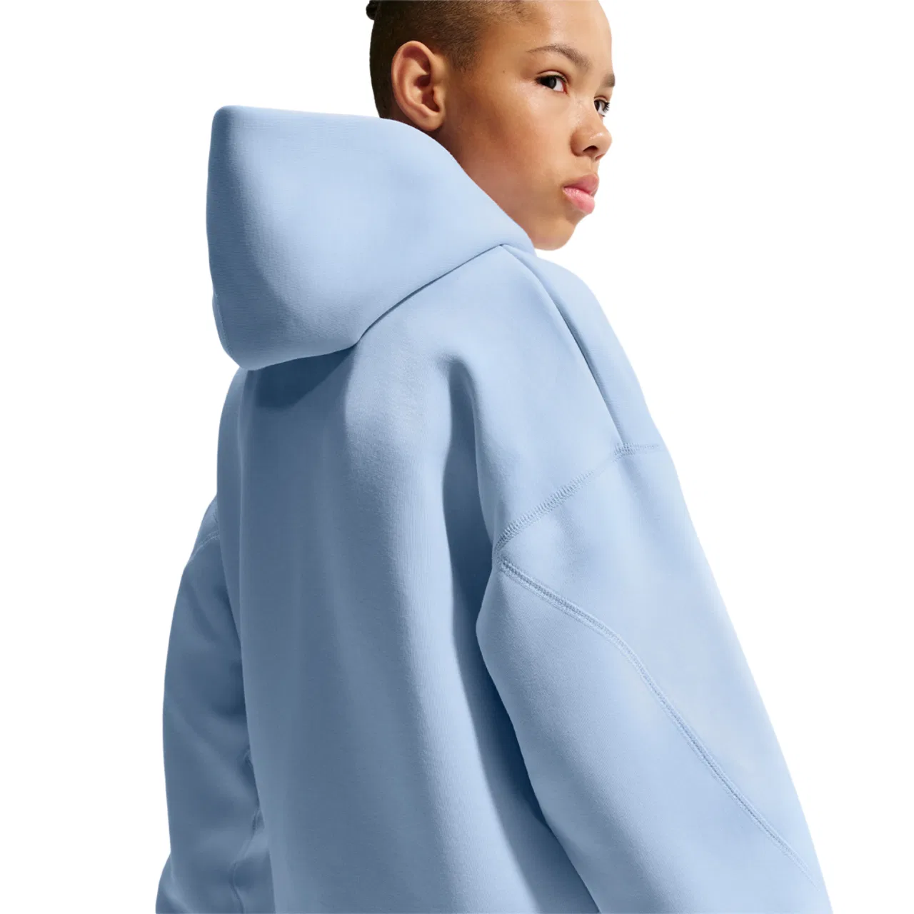 Детское худи для мальчиков оверсайз с капюшоном NSW Tech Fleece Nike, Hydrogen Blue Black — фото 2