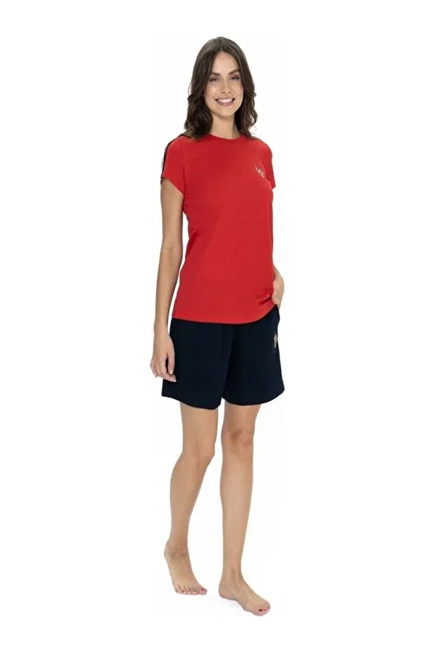 Женский комплект спортивных шорт и футболки с коротким рукавом U.S. Polo Assn., Red — фото 4