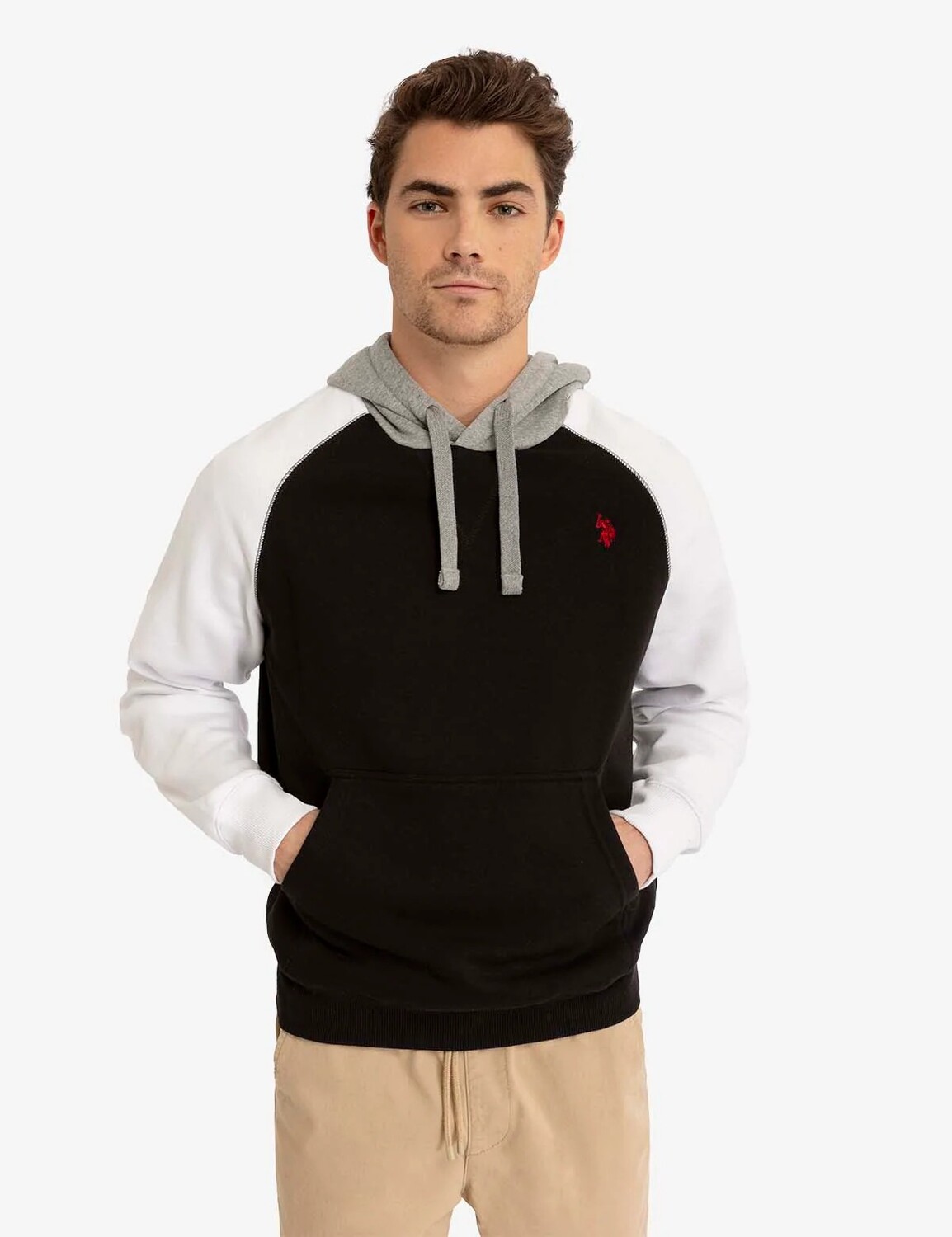 

Толстовка U.S. Polo Assn. Colorblock Raglan Sleeve Fleece Pullover, черный