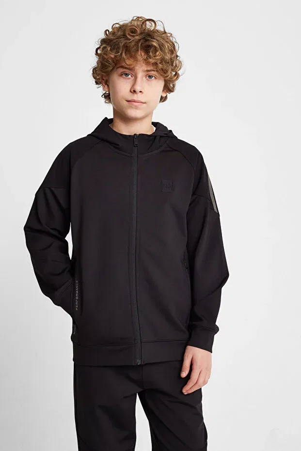 Детское худи для мальчиков на молнии Lescon, Black