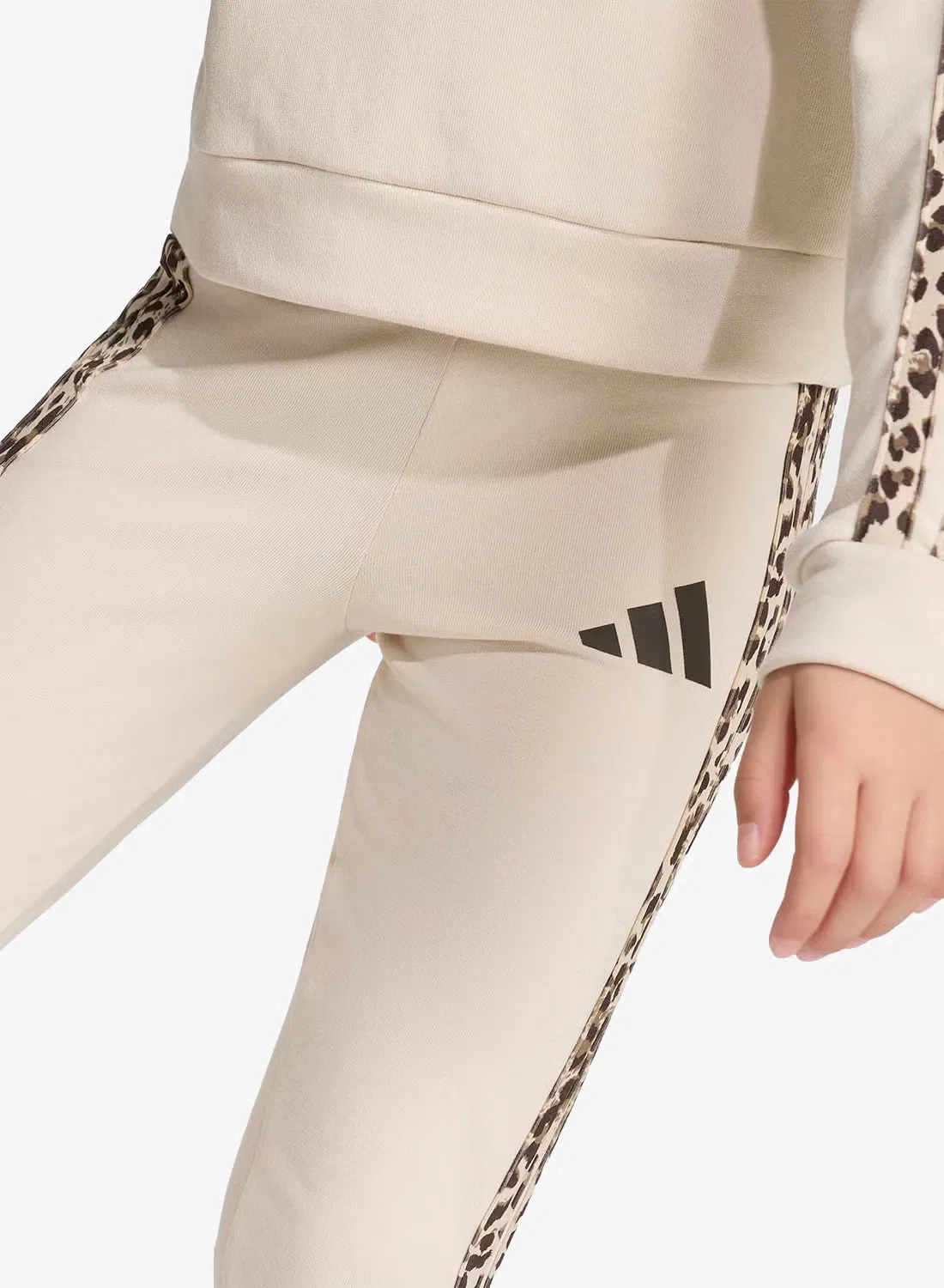 Комплект детский с принтом Animal Leggings Set Adidas, коричневый — фото 4
