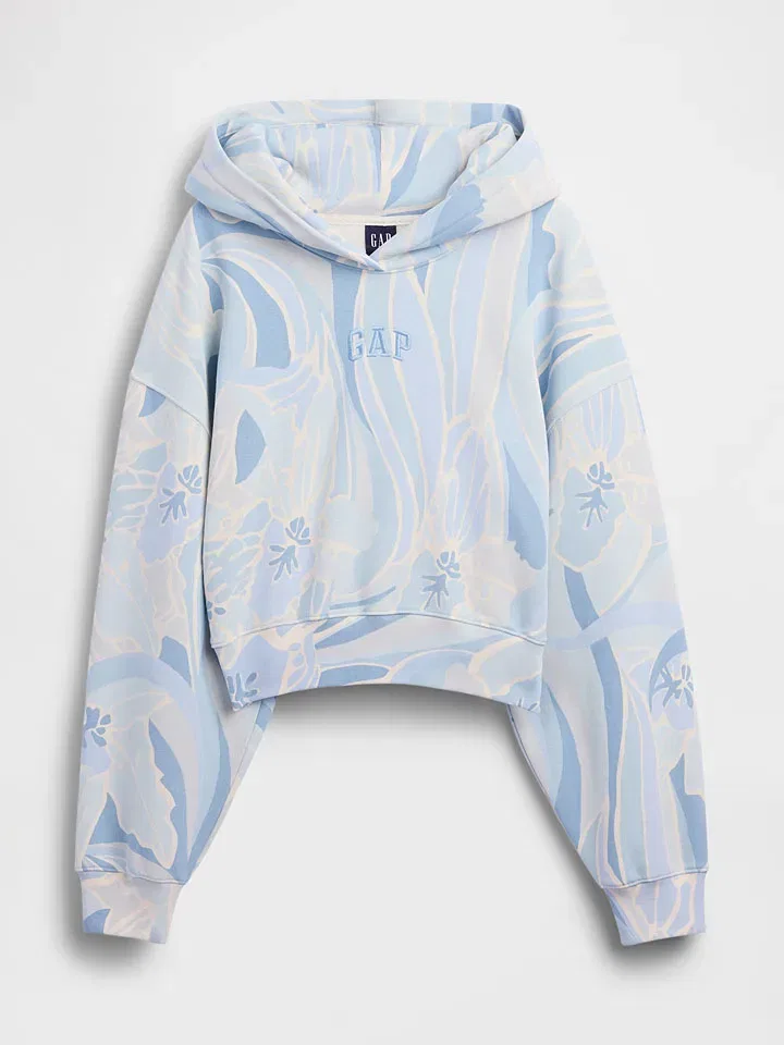 Женское худи cropped GAP, Light Blue — фото 3