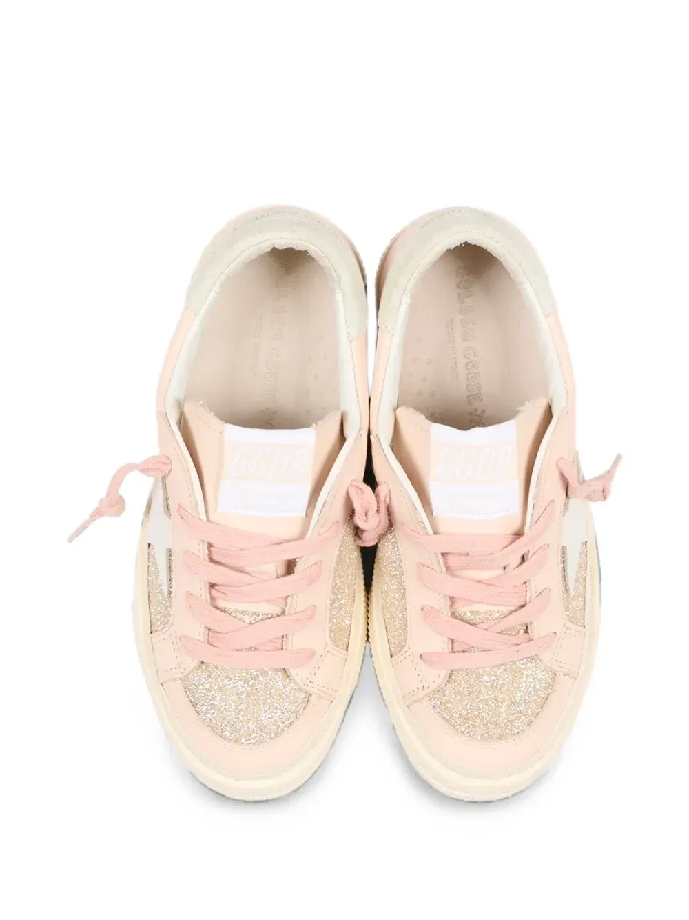 Кроссовки May с блестящими деталями Golden Goose Kids, розовый — фото 4