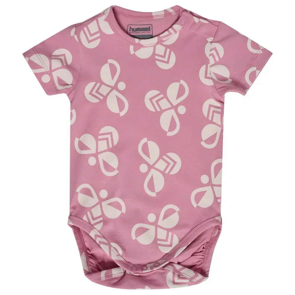 Боди с коротким рукавом Mini Bold Bee AOP Hummel, розовый