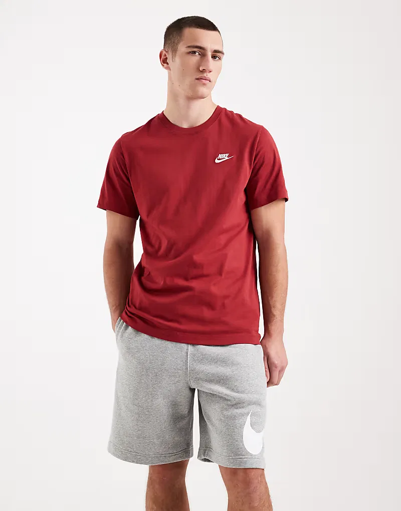 Флисовые шорты Nike Club с большим логотипом, серые