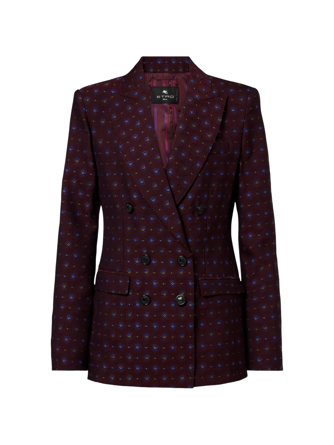 ETRO Блейзер двубортный жаккардовый красный