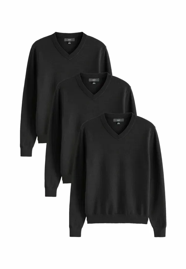 Джемпер с V-образным вырезом Tall fit jumper Next, черный