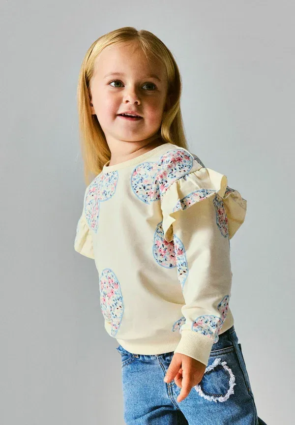 Толстовка с цветочным принтом Sweatshirt Name It, Antique White, белый