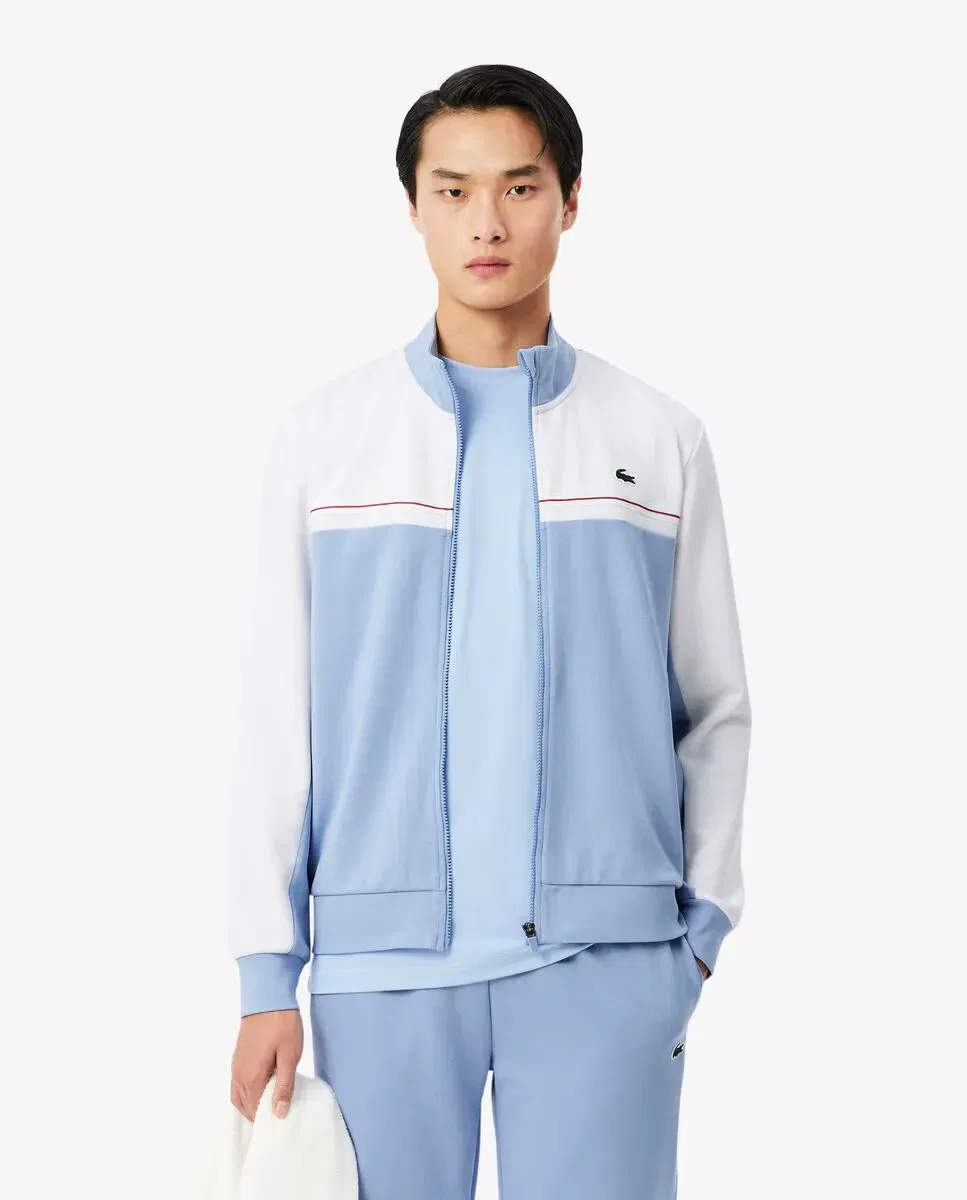 Мужская спортивная кофта на молнии с цветовыми блоками Lacoste, Azul / Blanco