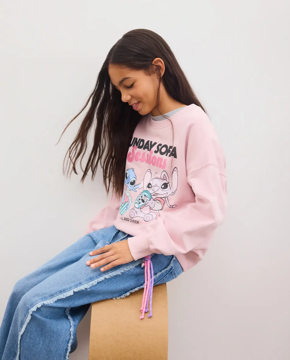 Детская толстовка с принтом STITCH&ANGEL Kids El Corte Inglés, Розовый