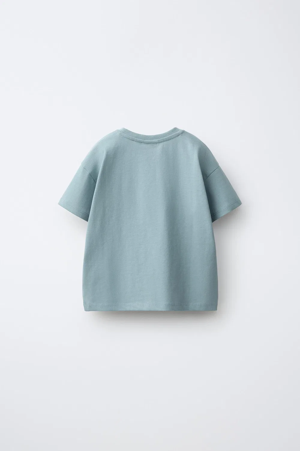 Простая футболка с вышитым сердечком ZARA, Bluish — фото 2