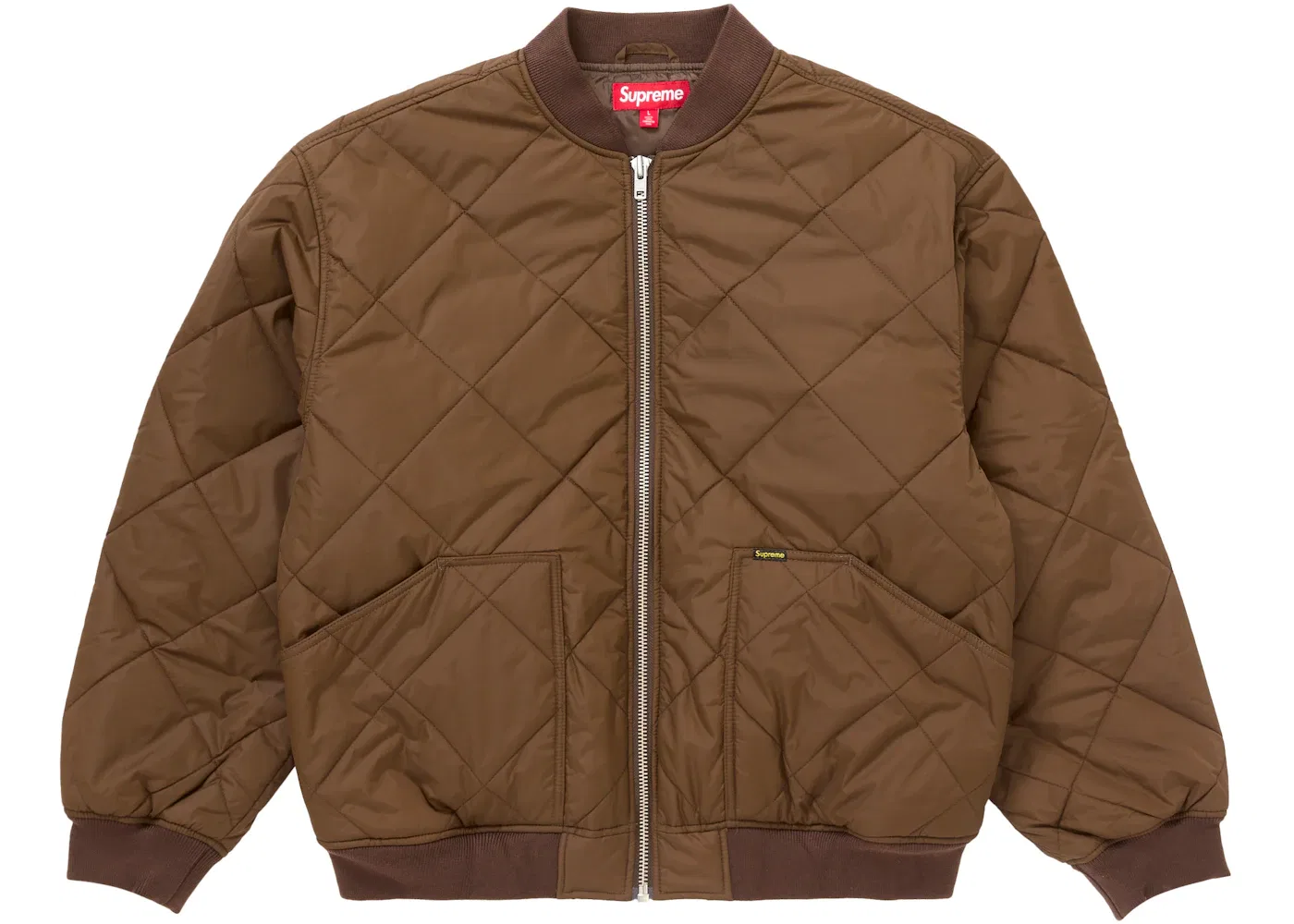 Мужская стеганая куртка Supreme AOI Quilted Work Jacket, Brown — фото 3