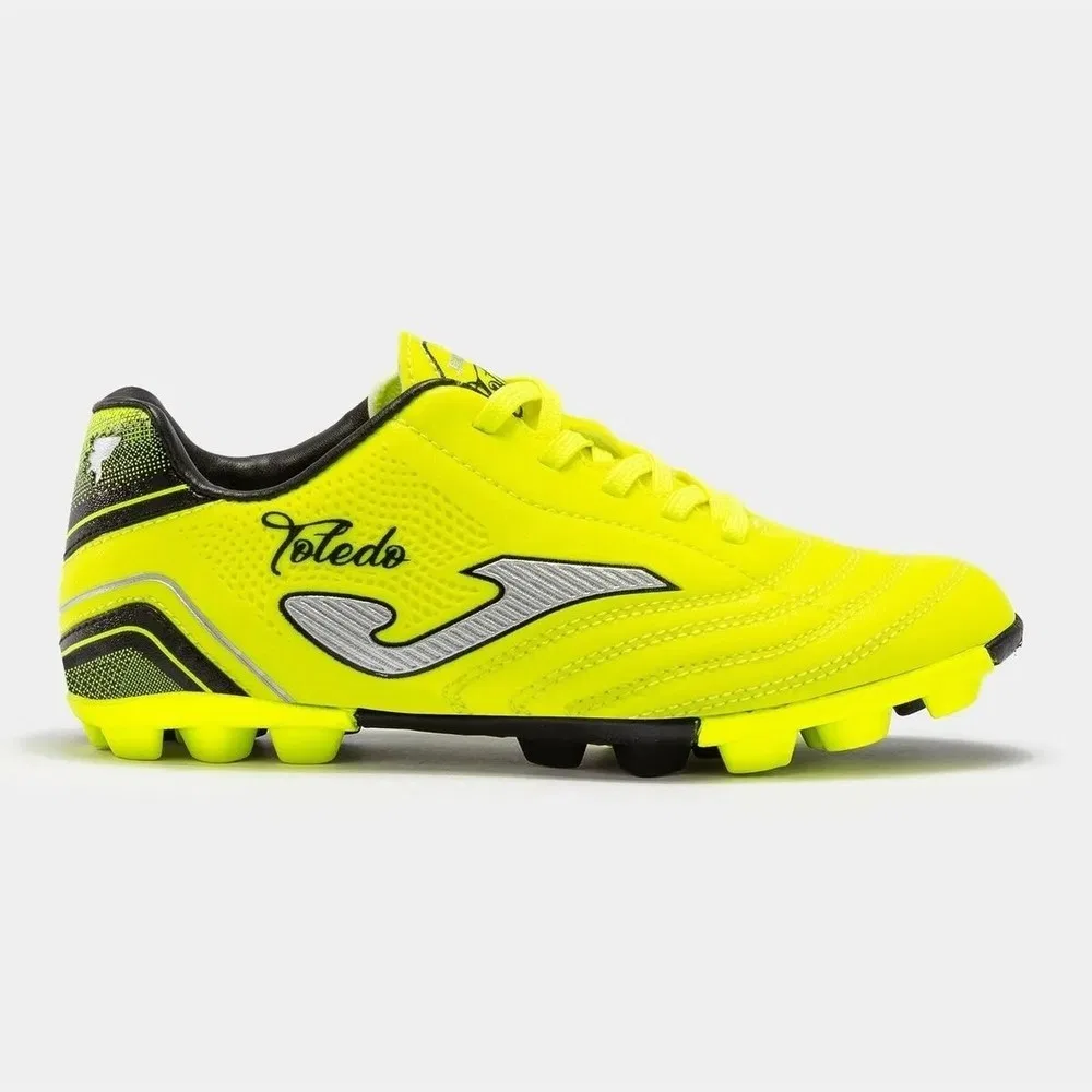 Детские футбольные бутсы для мальчиков для твердого грунта Toledo Jr 2309 Lemon Fluor Black Joma