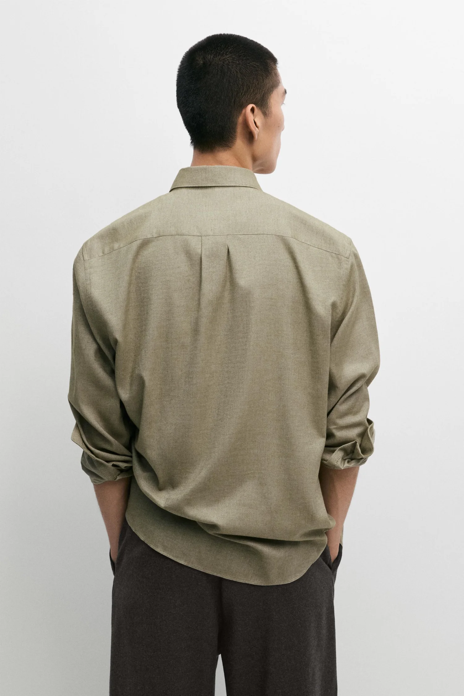 Рубашка Massimo Dutti Regular Fit 100% Cotton, горчично-желтый — фото 3