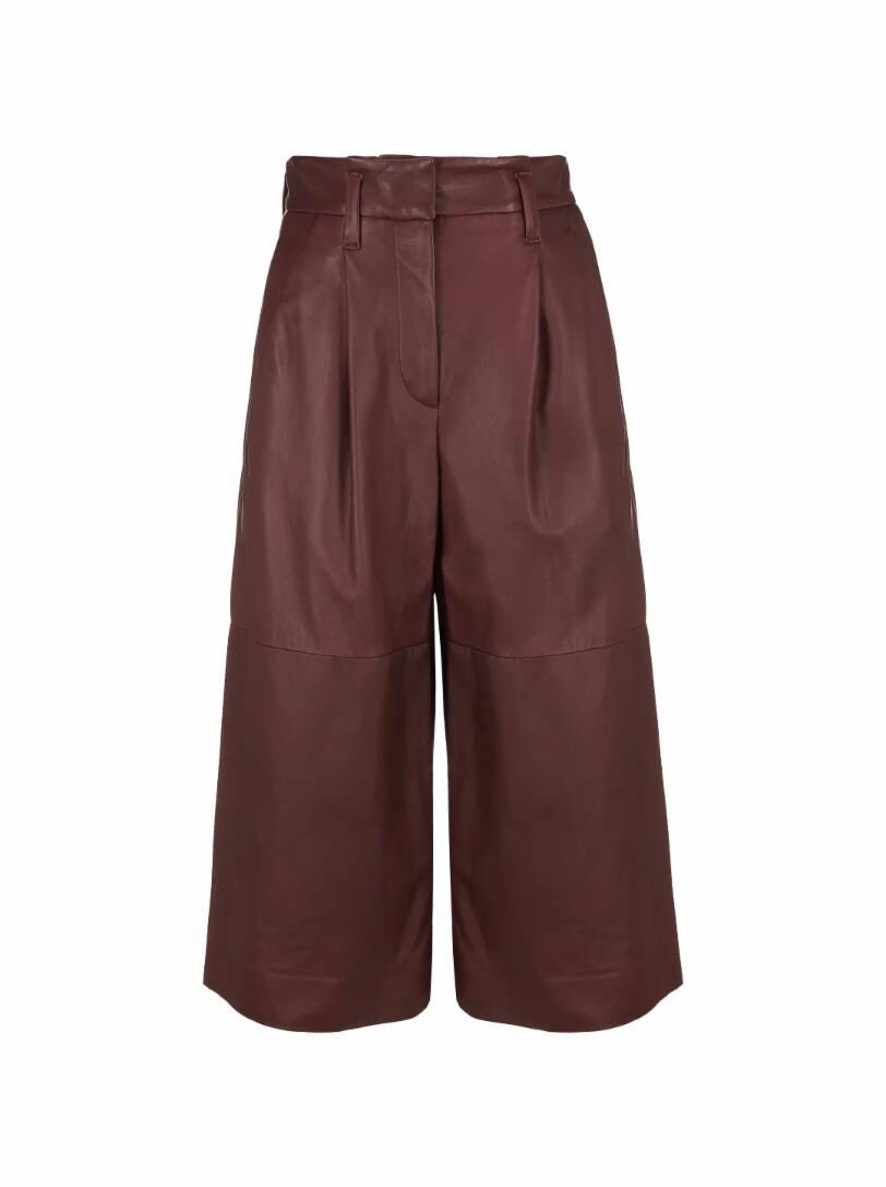 

Кожаные брюки Brunello Cucinelli, Коричневый, Кожаные брюки Brunello Cucinelli