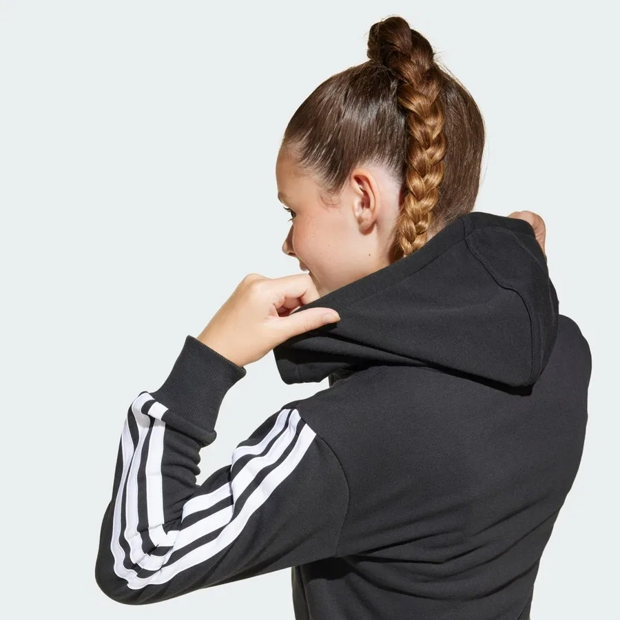 Детский худи с капюшоном на молнии Essentials Full-Zip Hoodie adidas, Розово-белый — фото 4