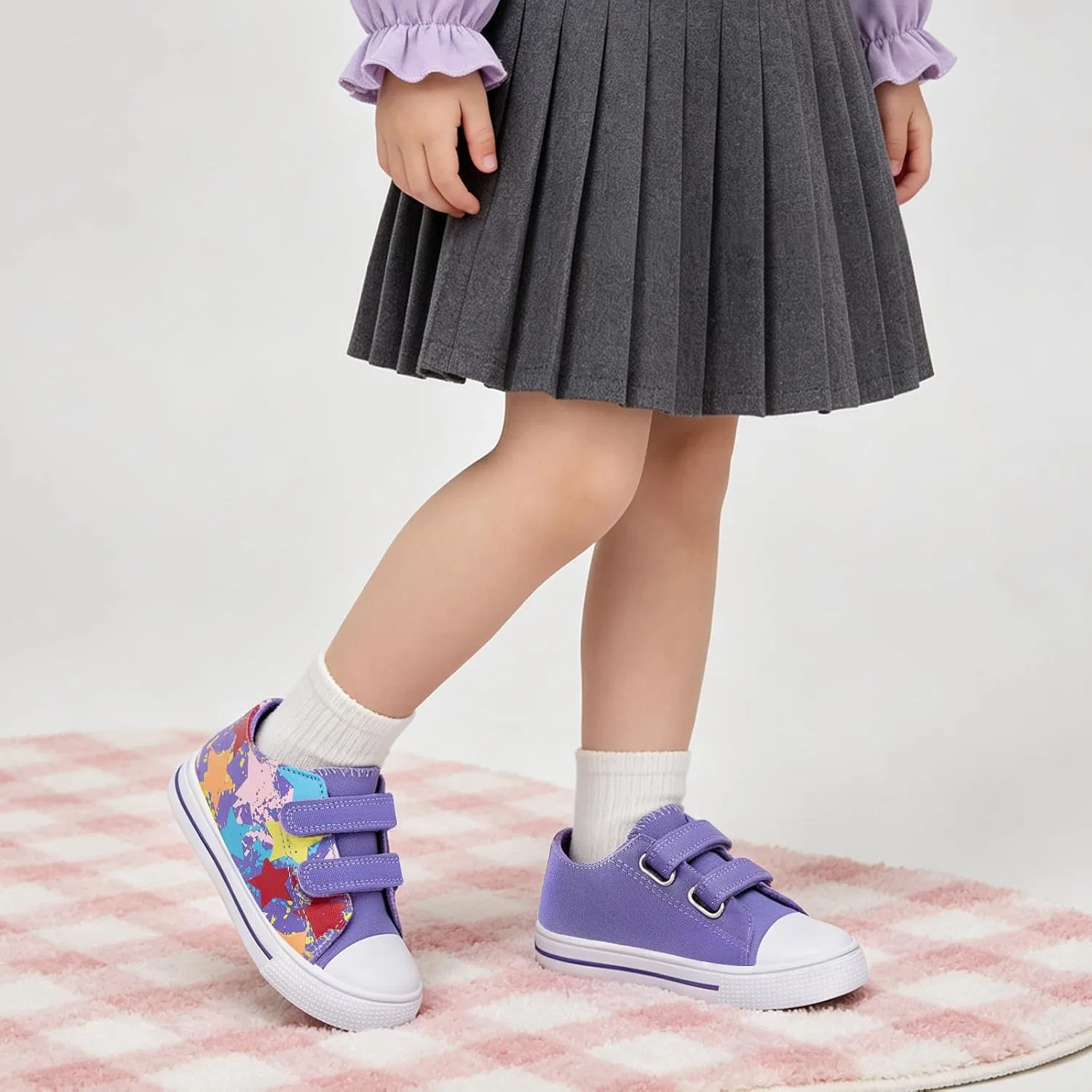 Детские кеды из канваса для девочек и мальчиков FUNCOO PLUS, Colorful Star — фото 2