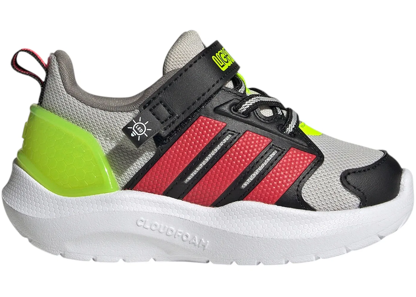 Детские кроссовки Lifestyle с принтом Adidas Lightorama, Grey One/Lucid Red/Lucid Lemon