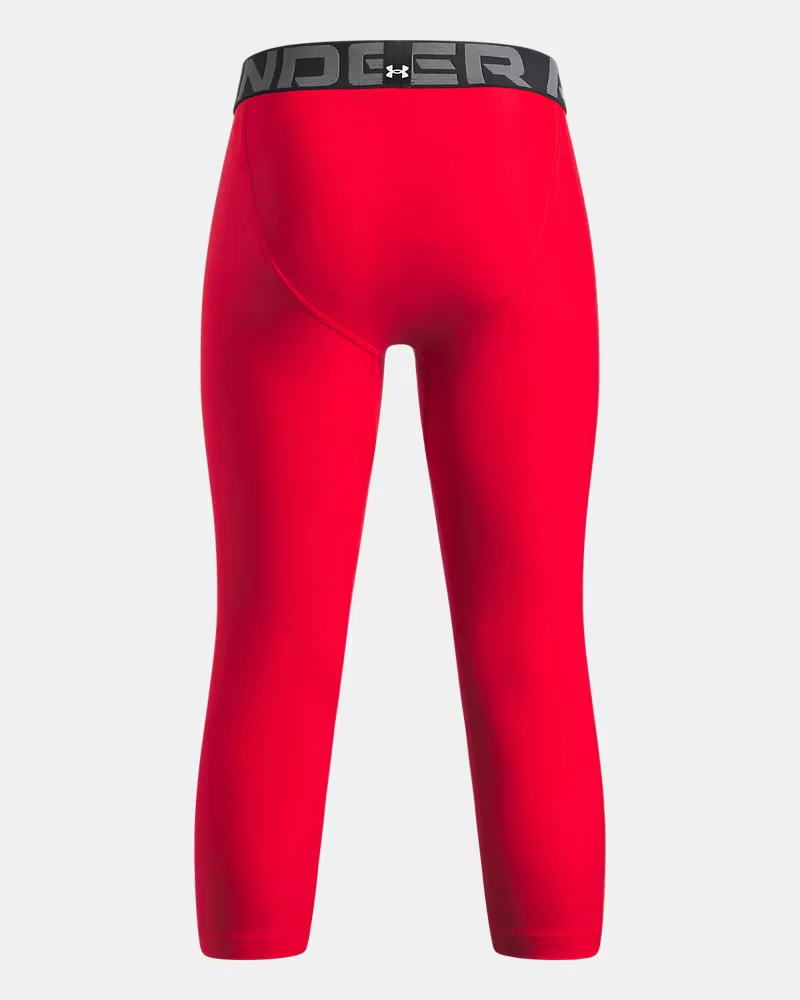 Леггинсы ¾ детские, длина по внутреннему шву 46 см, влагоотводящие HeatGear Armour UnderArmour, Red/White — фото 2
