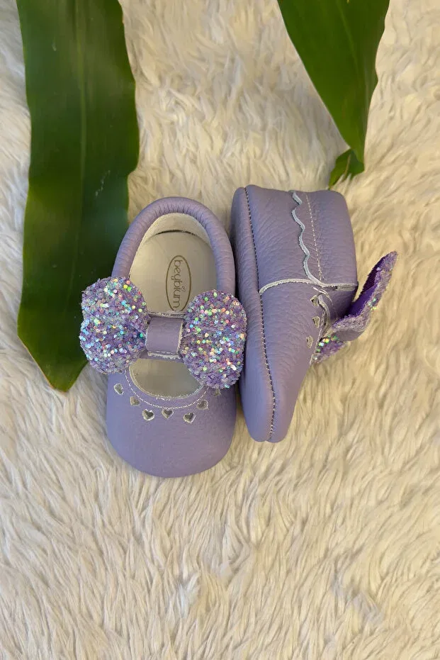 Детские мокасины для девочек из натуральной кожи Bobby Beybium, Purple — фото 3