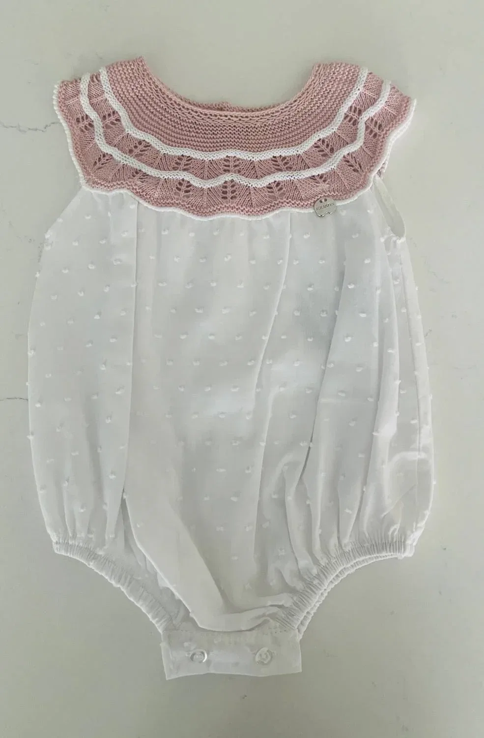 Детский боди-комбинезон для девочек с принтом Swiss Dot Juliana, White Mauve