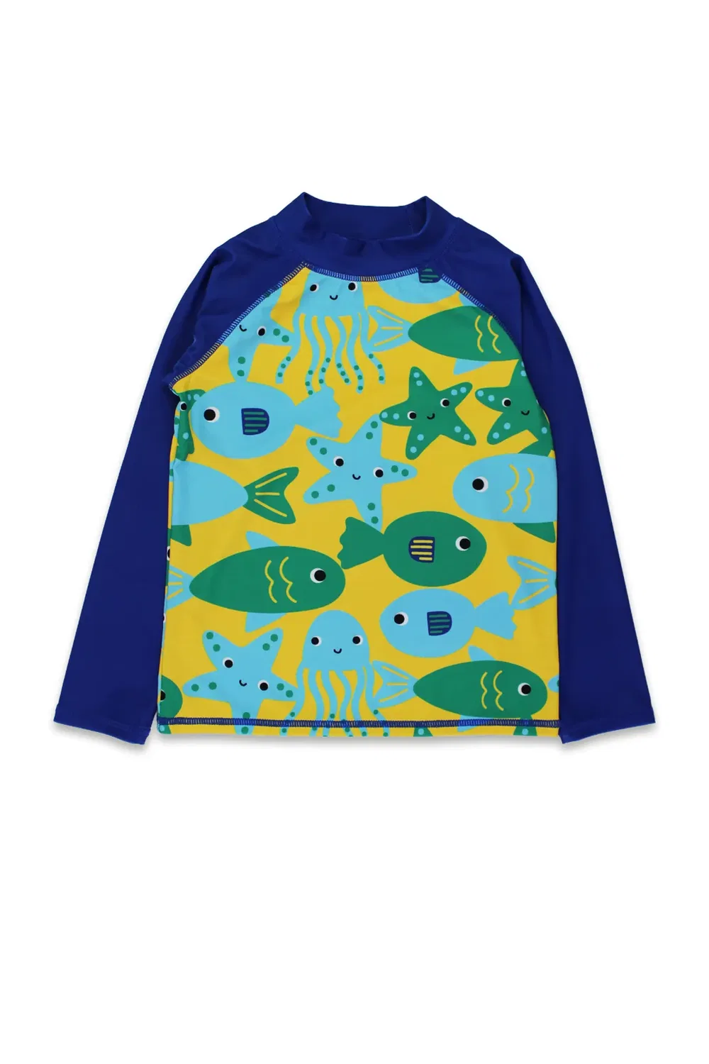 Детская футболка для плавания с принтом Under the Sea Toby Tiger, Yellow