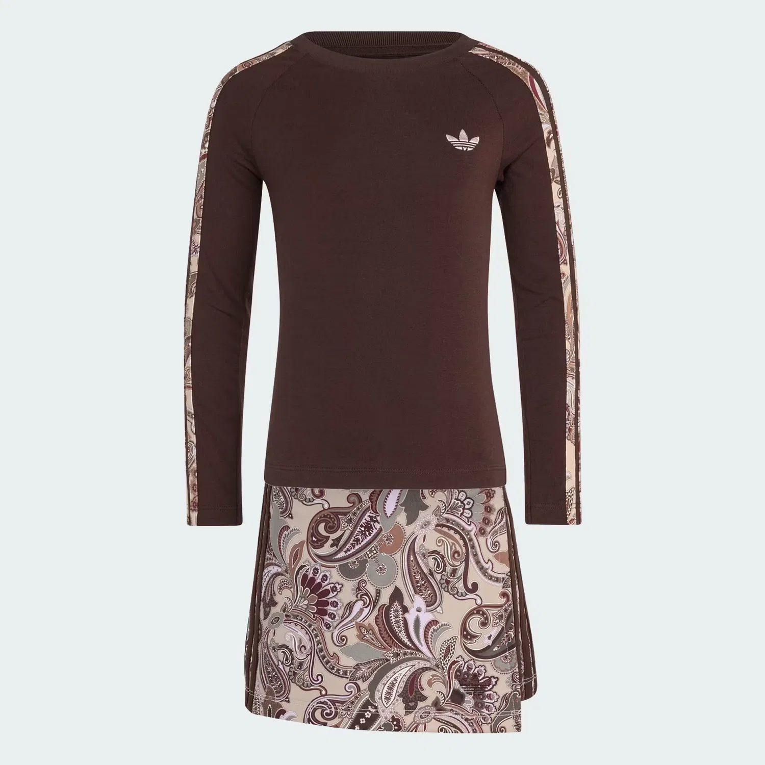Детский комплект с принтом пейсли из топа и юбки-шорт Liberty London Adidas Originals, Aurora Coffee/Мультиколор — фото 4