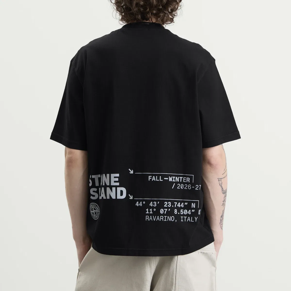 Футболка с принтом Low Infos Stone Island, Black — фото 3