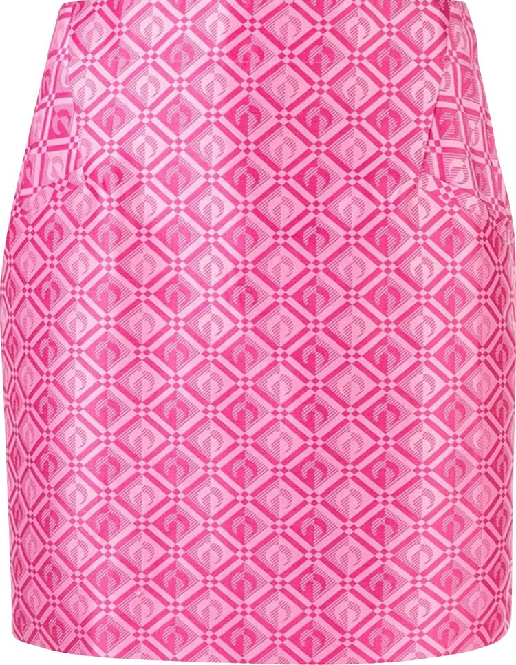 

Юбка Marine Serre Moon Diamant Regenerated Jacquard Mini Skirt Moon Diamant Pink Jacquard, розовый