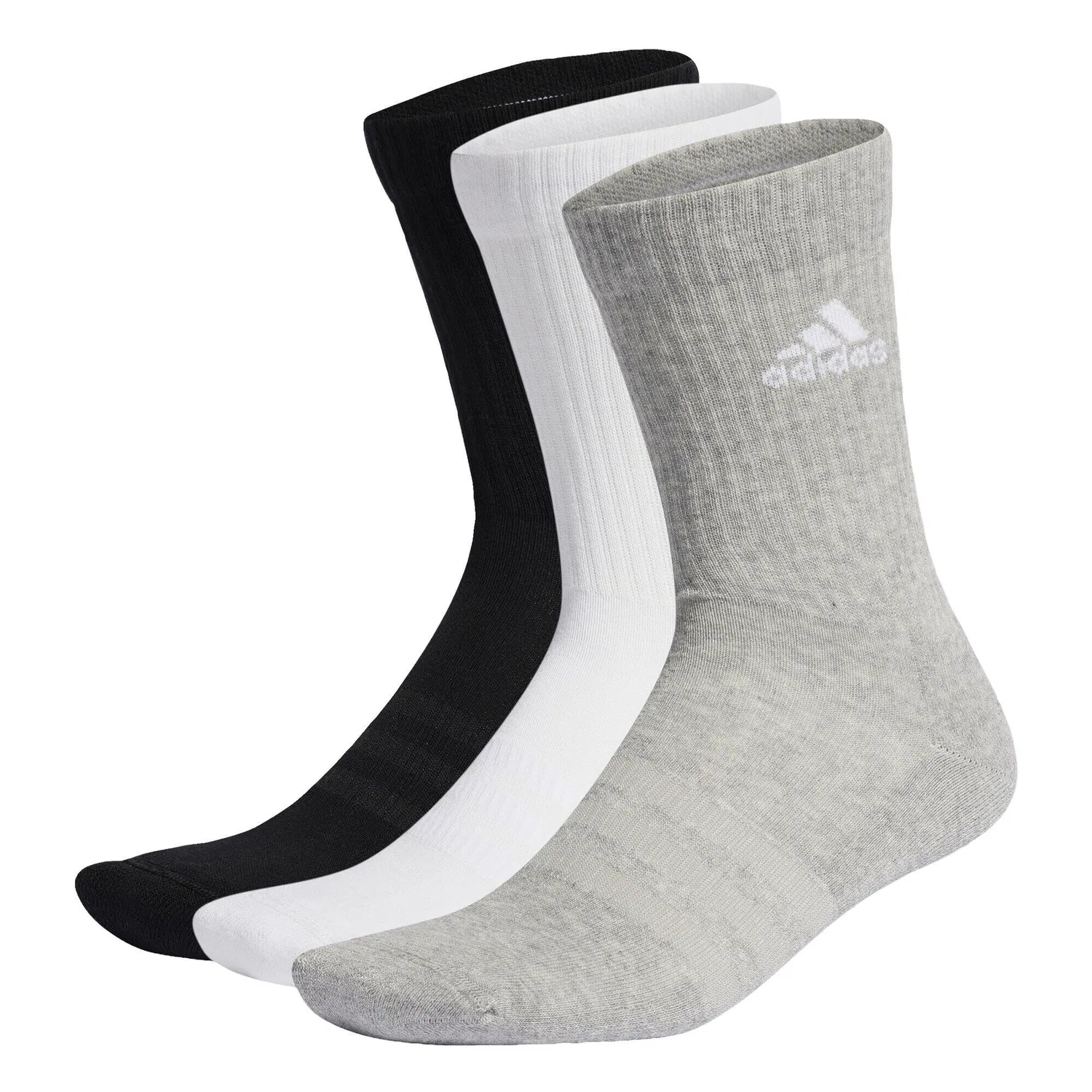 Мужские носки с амортизацией Cushioned Crew, 3 пары, Adidas, Цвет: Grau / Weiss / Schwarz