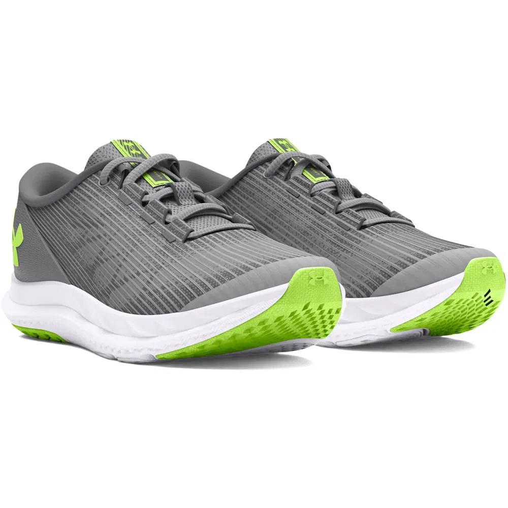 Детские кроссовки для мальчиков легкие Grade School Speed Swift Under Armour, 100 Mod Grey Castlerock Morph Green — фото 2
