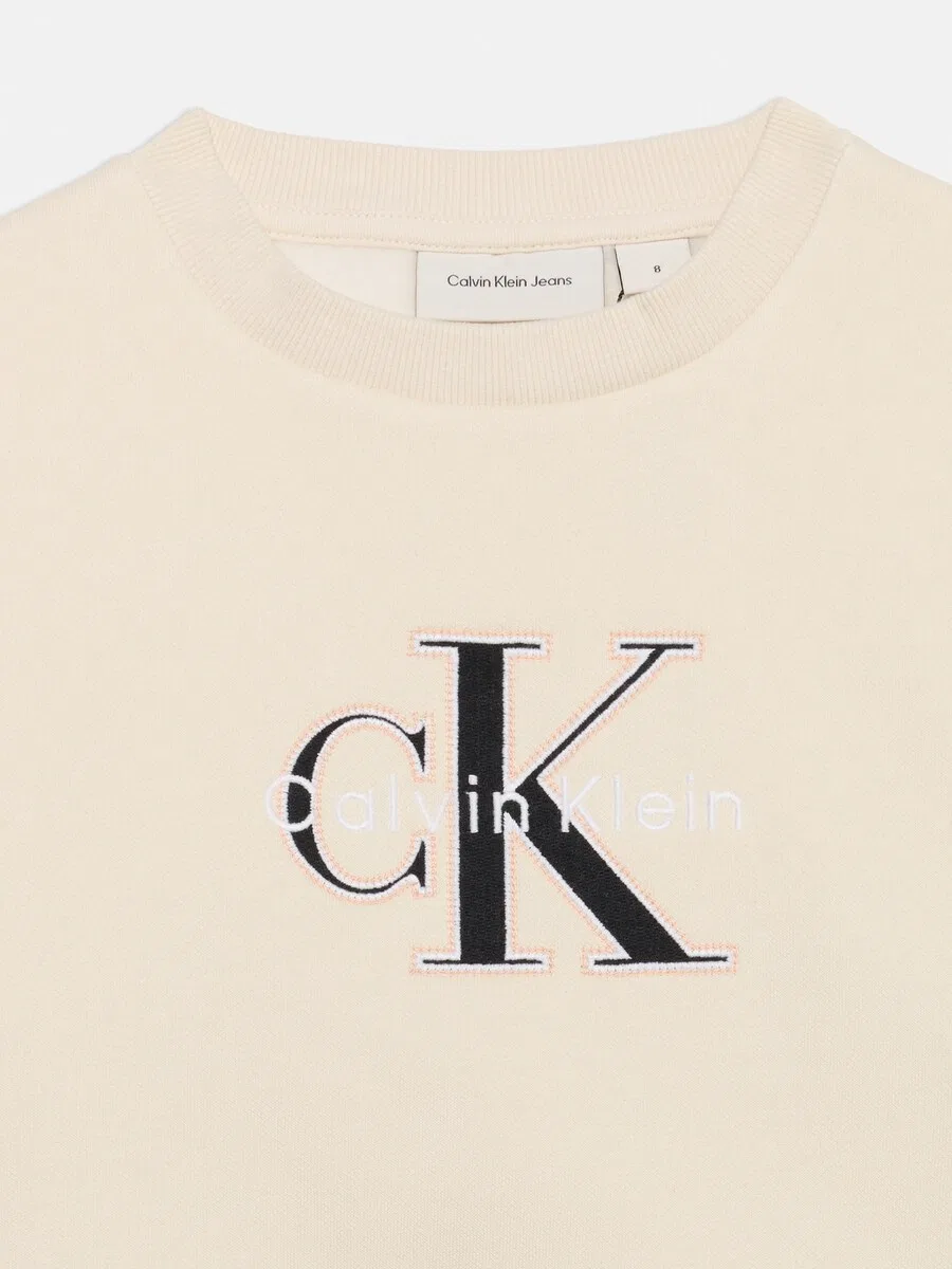 Толстовка Calvin Klein Jeans 'SEASONAL' в бежевом и телесном цветах — фото 4