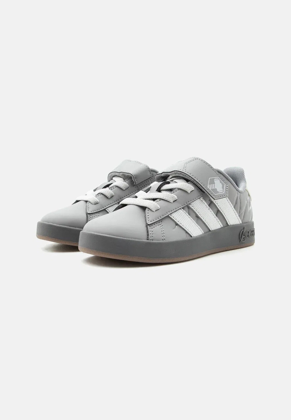 Кроссовки Grand Court Avengers унисекс Adidas Performance, Grey Three/Silver-Coloured Metallic/Grey One — фото 2