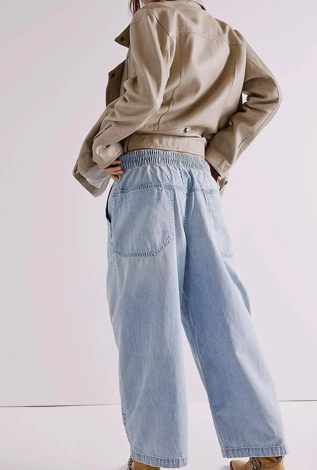 Женские джинсы-клеш с завязкой, Barrel Jeans — фото 2