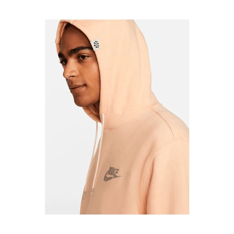 Мужской свитшот с капюшоном на флисе Nike Sportswear Club Fleece, Лососевый — фото 4