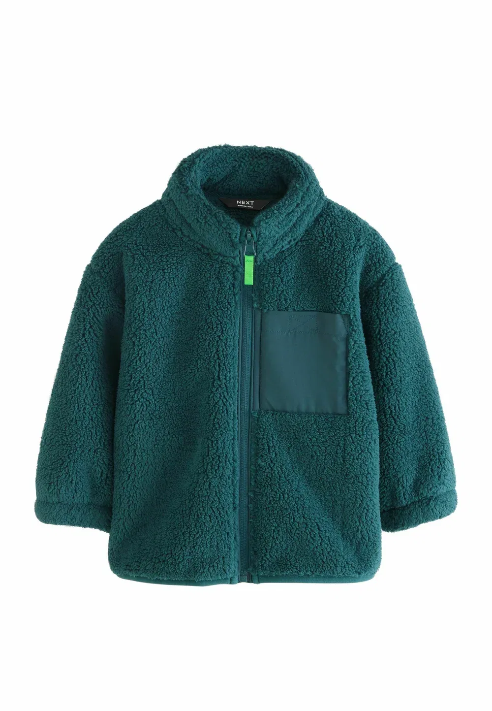 Куртка из флиса, стандартного кроя, на молнии Next, Teal Green — фото 4