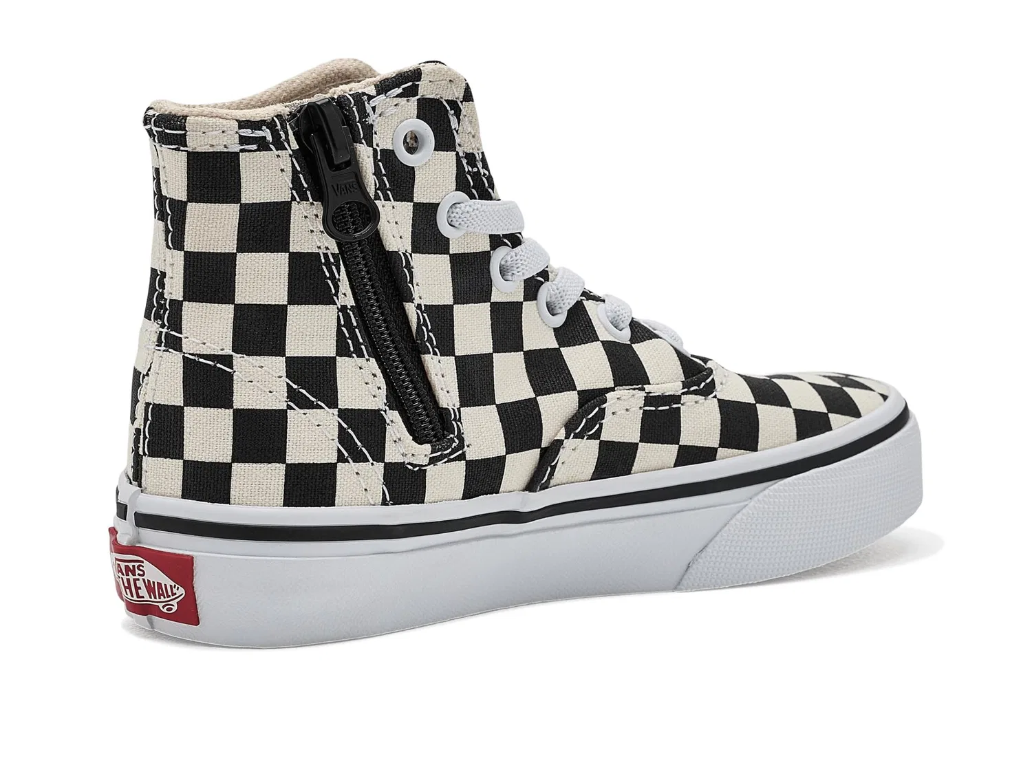 Кроссовки Authentic Hi 2.0 Zip (для маленьких детей) Vans Kids, Checkerboard Black/True White — фото 4