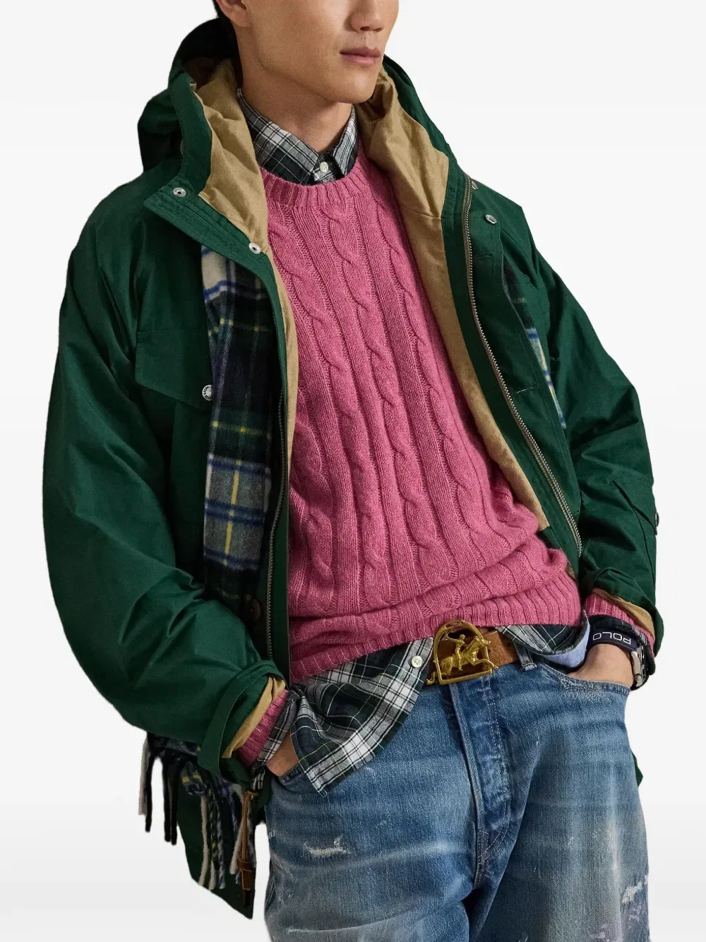 Кашемировый свитер с аранами Polo Ralph Lauren, розовый — фото 4