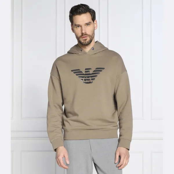 Толстовка обычного кроя Emporio Armani, коричневый — фото 2