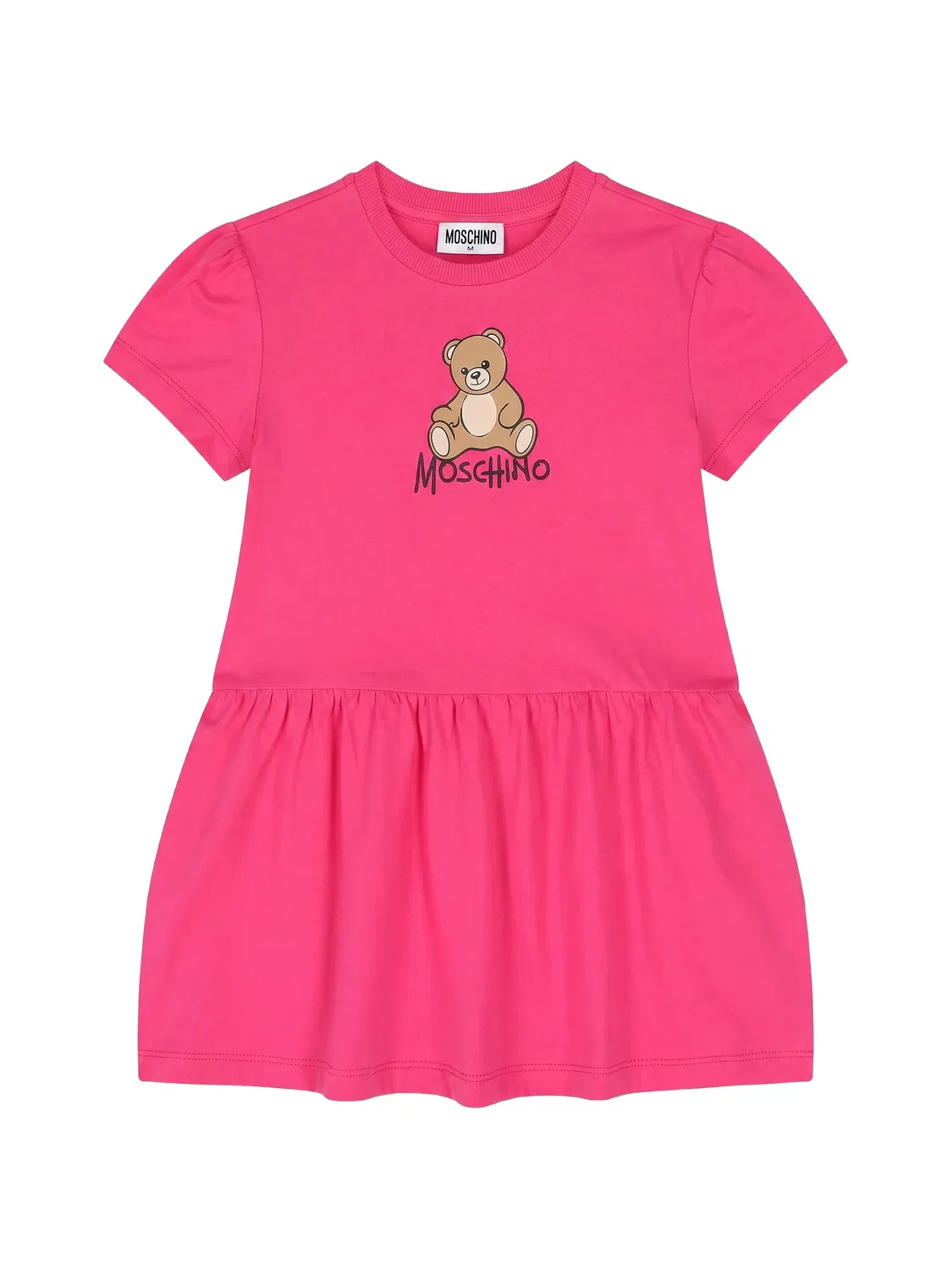 Присборенное платье с принтом Teddy Bear Moschino, розовый